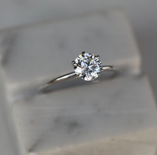 1.0 CT Round Solitaire CVD E/VS1 Diamond Engagement Ring - violetjewels