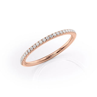 Round diamond half eternity wedding band – classic sparkle with timeless elegance