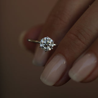 1.0 CT Round Solitaire CVD E/VS1 Diamond Engagement Ring - violetjewels