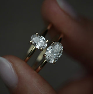 0.50 CT Oval Solitaire CVD E/VVS1 Diamond Engagement Ring - violetjewels