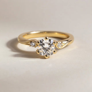 0.90-3.0CT Cushion  Lab Grown Diamond Three Stone Style Engagement Ring