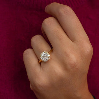 2.0 - 4.0 CT Cushion  Lab Grown Diamond  Halo Style Engagement Ring