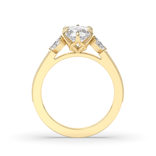 Marquise cut diamond engagement ring with pave setting in 1.5 to 3.5 carat size.
