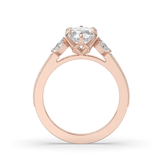 Marquise cut diamond engagement ring with pave setting in 1.5 to 3.5 carat size.