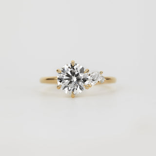 1.73 -2.50 CT Round Lab Grown Diamond Unique Engagement Ring