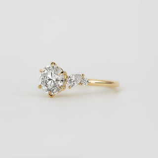 1.73 -2.50 CT Round Lab Grown Diamond Unique Engagement Ring