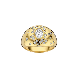 0.50 CT Oval Shaped Lab Grown Diamond Unique Engagement Ring