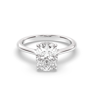 1.0-3.0 CT Elongated Cushion Diamond Hidden Halo Engagement Ring