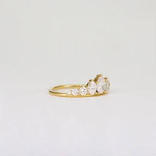 0.95 TCW Oval & Round Lab Grown Diamond Pave Wedding Band