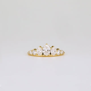 0.95 TCW Oval & Round Lab Grown Diamond Pave Wedding Band