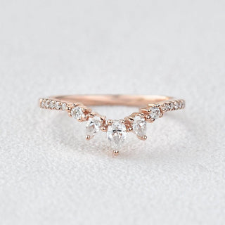 0.2 CT Marquise And Round Curved Moissanite Wedding Band - violetjewels