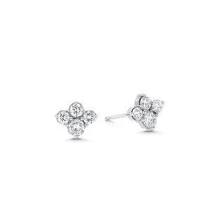 1.03 TCW Round Moissanite Diamond Cluster Stud Earrings - violetjewels