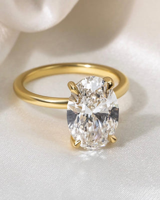 2.05 - 4.05 CT Oval  Lab Grown Diamond Solitaire Style Engagement Ring