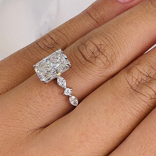 Radiant Pave Setting Lab Grown Diamond Engagement Ring – Sustainable Sparkle with Timeless Elegance