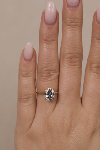 1.75 CT - 3.50 CT Oval Hidden Halo Diamond Engagement Ring