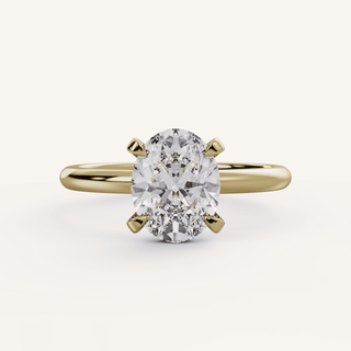 1.75 CT - 3.50 CT Oval Hidden Halo Diamond Engagement Ring