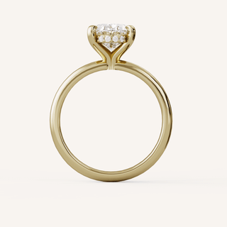 1.75 CT - 3.50 CT Oval Hidden Halo Diamond Engagement Ring