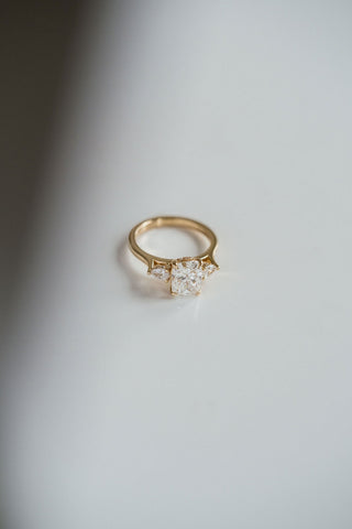 1.25 - 3.25 CT Elongated Cushion CVD Diamond Three Stone Engagement Ring