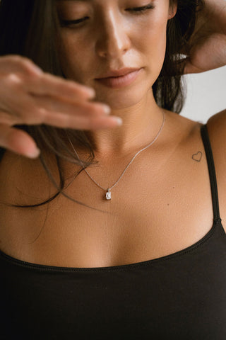 1.0 TCW Emerald Moissanite Diamond Solitaire Necklace