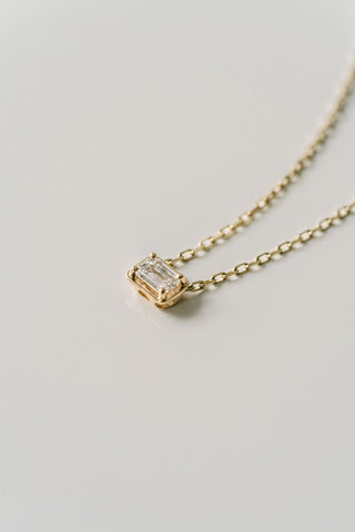 0.50 TCW Emerald Moissanite Diamond Solitaire Necklace