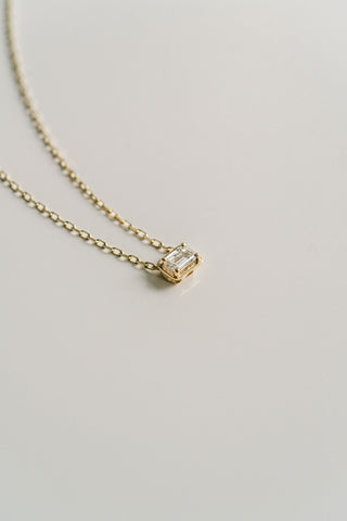 0.50 TCW Emerald Moissanite Diamond Solitaire Necklace