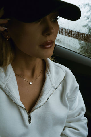 1.0 TCW Emerald Moissanite Diamond Solitaire Necklace