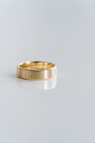 Flat Brushed Wedding Band For Men