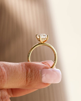 1.86 CT Emerald Hidden Halo E/VS2 Lab Grown Diamond Engagement Ring - violetjewels