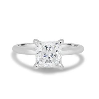 1.50 CT Princess Hidden Halo D/VS2 Lab Grown Diamond Engagement Ring - violetjewels