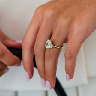 2.0-4.0 CT Cushion Shaped Lab Grown Diamond Three Stone Engagement Ring