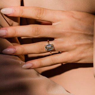 2.0-4.0 CT Emerald Shaped Lab Grown Diamond Solitaire Engagement Ring