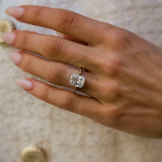 2.0-4.0 CT Radiant Shaped Lab Grown Diamond Unique Engagement Ring