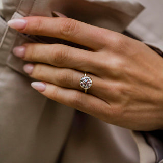 1.50-3.50 CT Round Shaped Lab Grown Diamond Bezel Solitaire Engagement Ring