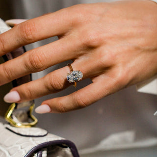 1.0-3.0 CT Oval Shaped Lab Grown Diamond Solitaire Engagement Ring