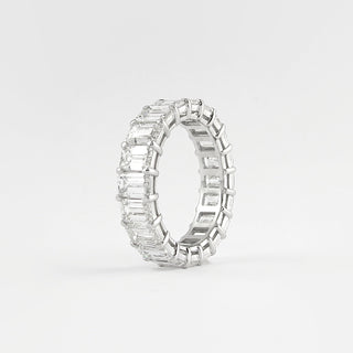 5.5 CT Emerald Cut Full Eternity Moissanite Wedding Band - violetjewels