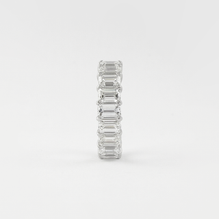 5.5 CT Emerald Cut Full Eternity Moissanite Wedding Band - violetjewels