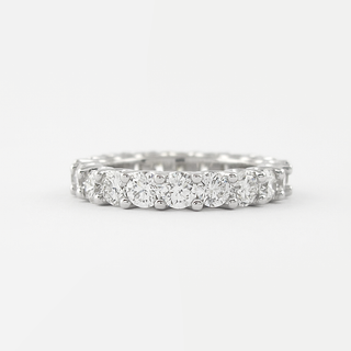 2.2 CT Round Cut Shared Prongs Setting Moissanite Wedding Band - violetjewels