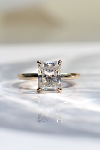 1.50-3.50 CT Radiant Diamond Hidden Halo Engagement Ring