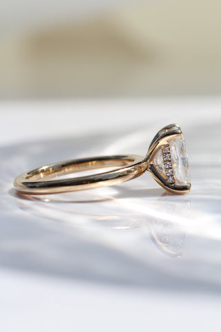 1.50-3.50 CT Radiant Diamond Hidden Halo Engagement Ring