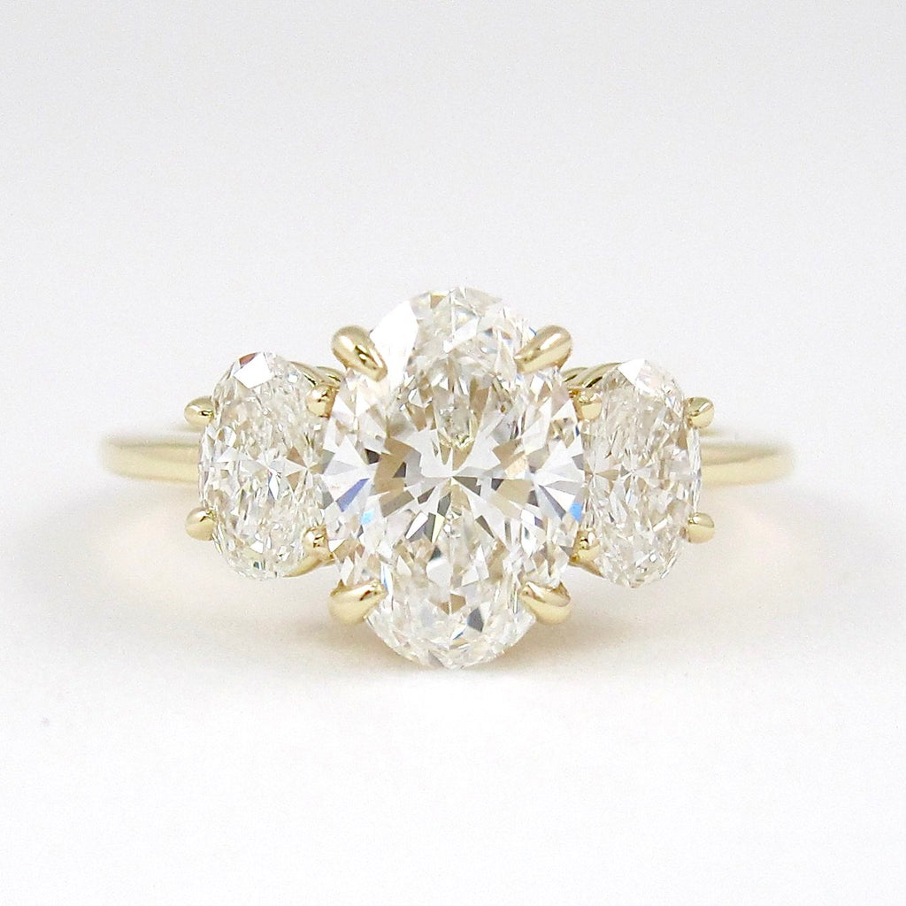 4.0 CT Oval Cut Three Stone Style Moissanite Engagement Ring – violetjewels