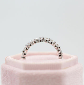 1.0 TCW Round Cut Half Eternity Moissanite Wedding Band - violetjewels