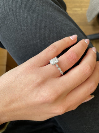 Cushion Diamond Pave Engagement Ring with elegant sparkle and refined craftsmanship