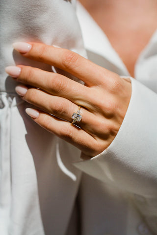 1.25-3.0 CT Radiant Shaped Lab Grown Diamond Three Stone Engagement Ring