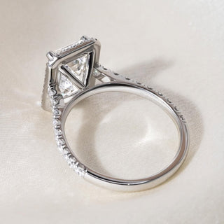 2.0 - 4.0 CT Emerald  Lab Grown Diamond Pave & Halo Style Engagement Ring