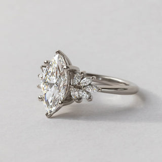1.0-3.0 CT Marquise  Lab Grown Diamond Cluster Style Engagement Ring
