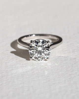 2.0-4.0 CT Round  Lab Grown Diamond Cathedral Engagement Ring
