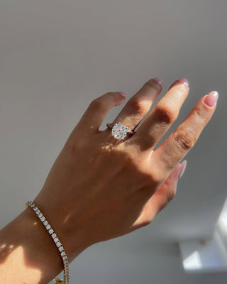 2.0-4.0 CT Round  Lab Grown Diamond Cathedral Engagement Ring