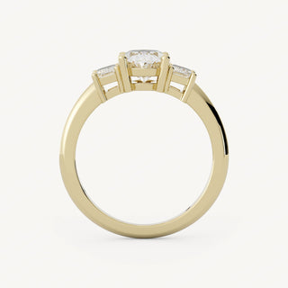 1.30 CT - 3.50 CT Oval Three Stone Diamond Engagement Ring