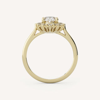 1.30 CT - 3.50 CT Oval Diamond Halo Engagement Ring