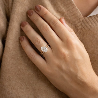 2.50 - 4.50 CT Oval  Lab Grown Diamond Cathredal Style Engagement Ring